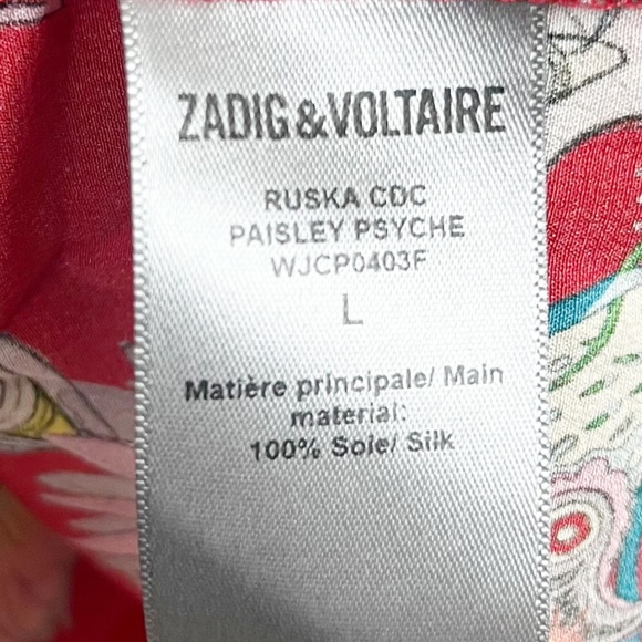Zadig & Voltaire Paisley Psyche Floral Silk Dress Size Large - Picture 5 of 6